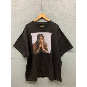 Poetic Justice Tupac Graphic T-Shirt Black Size 4XL Men's‎ Casual Tee